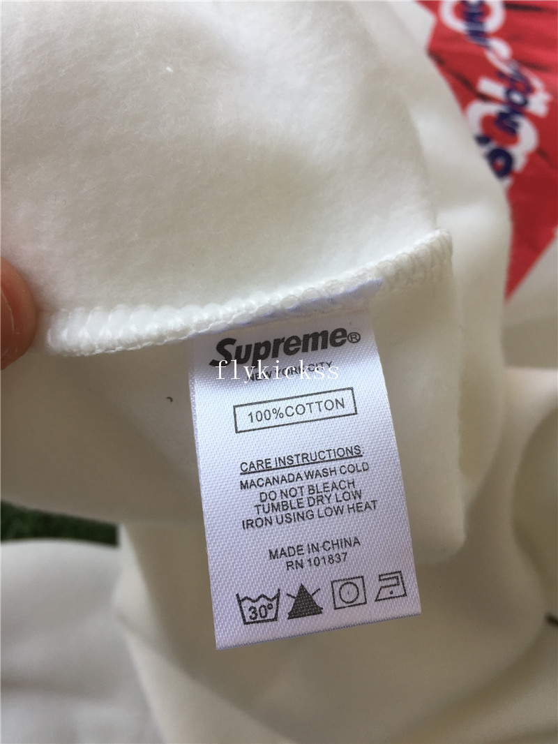 Supreme SUP Box Logo White Hoodie